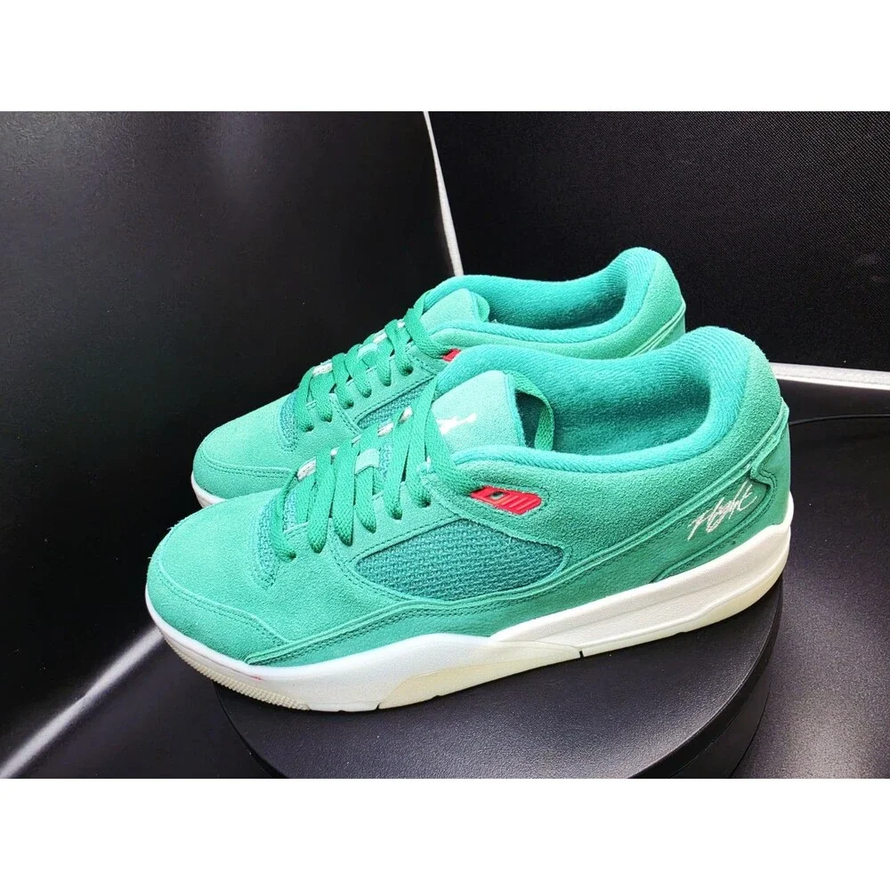 Jordan Flight Court Low Top Lace-Up Suede Sneaker Malachite/Sail US 10.5 MEN